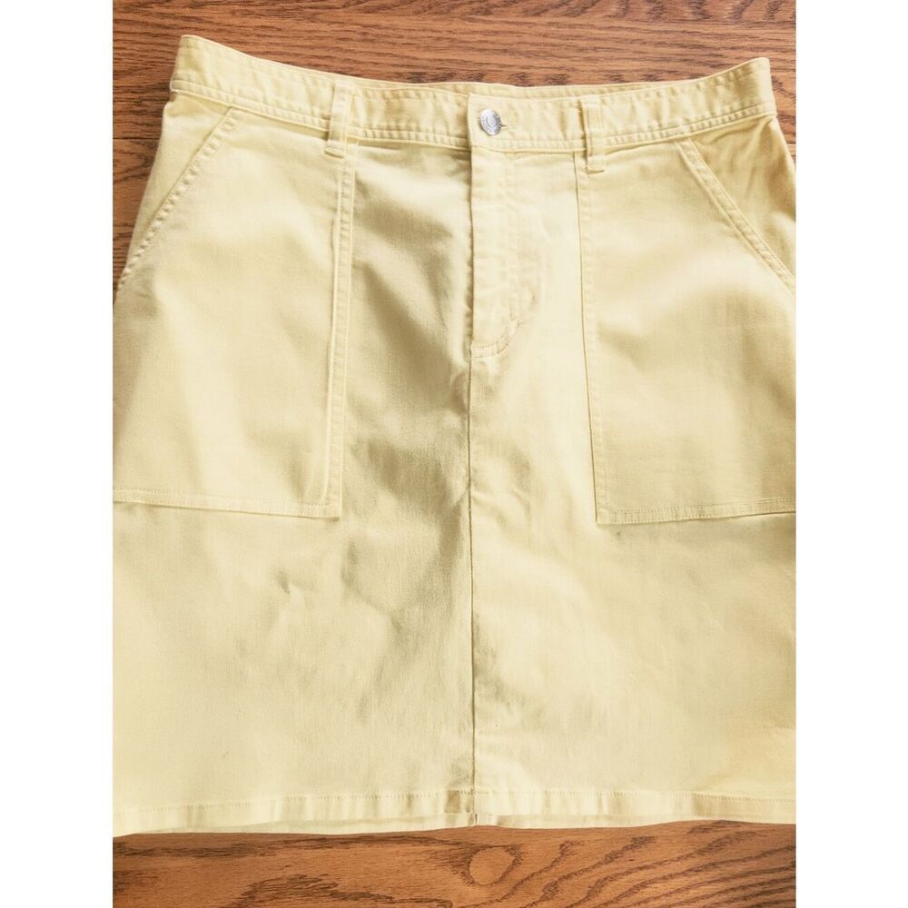 R8 Lauren Ralph Lauren Yellow Cotton Blend knee length Skirt